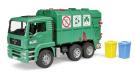 Man refuse truck green